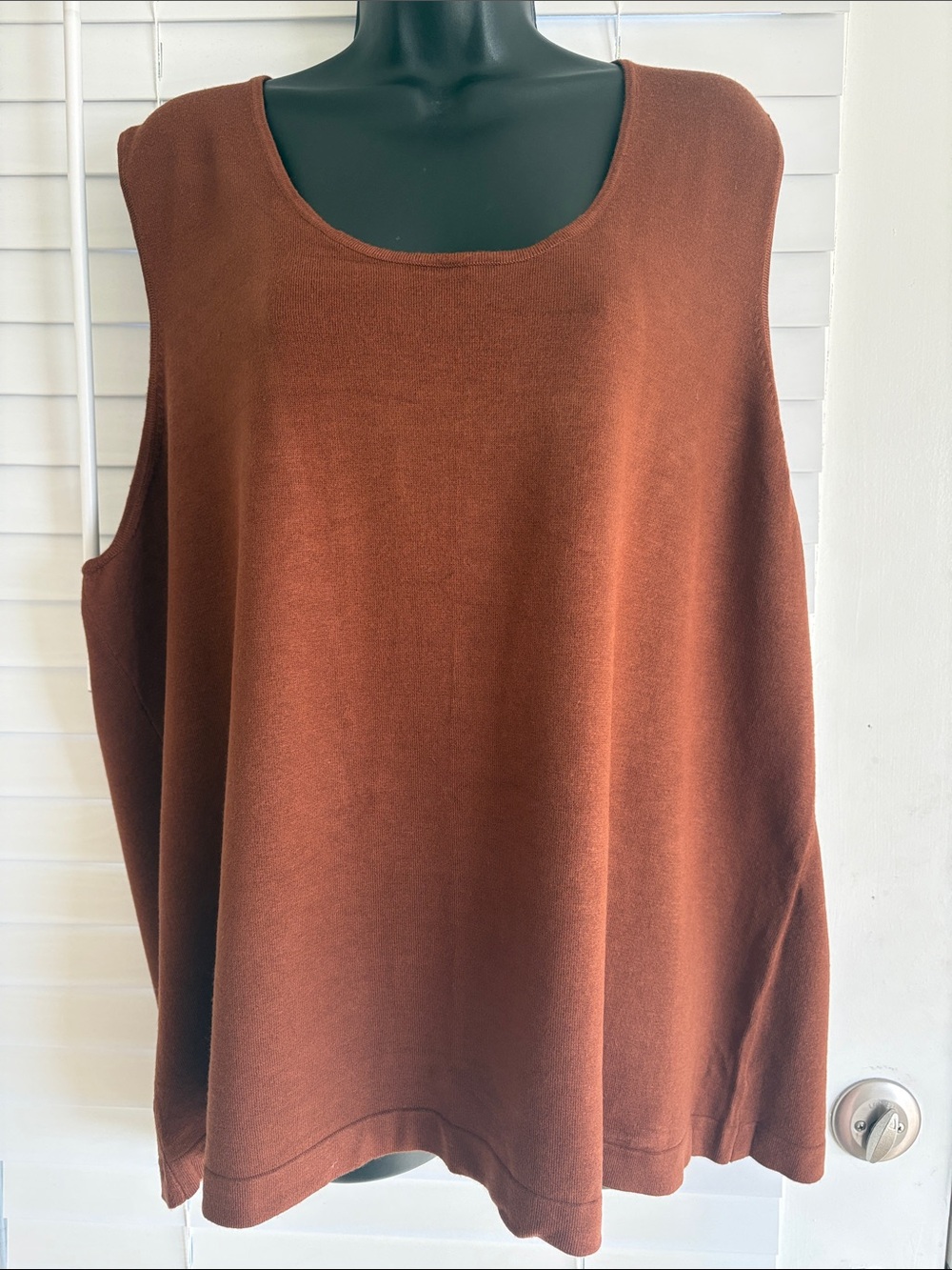NWT Terry Lewis Classic Luxuries Scoop Neck Fall Career Tank Brown SZ 3X